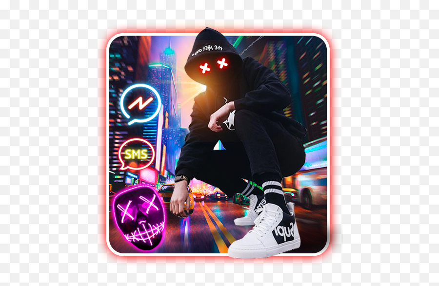 Neon Night Street Man Theme U0026 Live Wallpaper - Apps Op Hip Hop Style Emoji,Purge Emoji