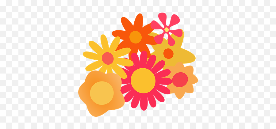 Free Orange Flower Orange Vectors - Cartoon Flowers Png Emoji,Bouquet Of Flowers Emoji