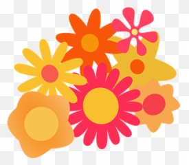 Free Orange Flower Orange Vectors - Cartoon Flowers Png Emoji,Bouquet Of Flowers Emoji