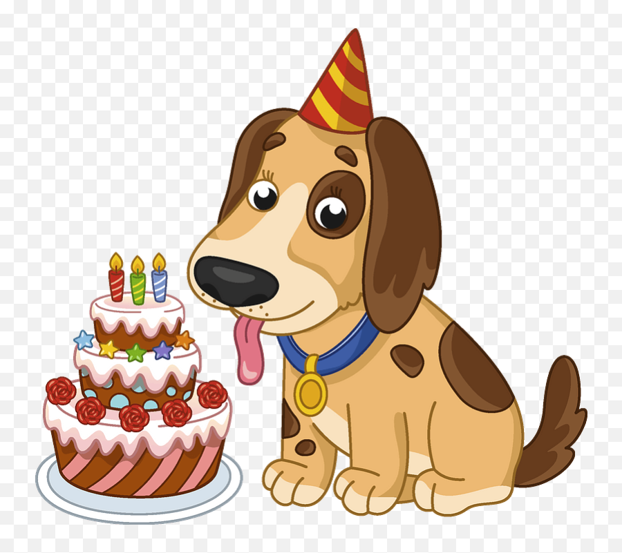 Birthday Dog Clipart Free Download Transparent Png Creazilla - Dog With Birthday Cake Clipart Emoji,Happy Birthday Emoji Clipart