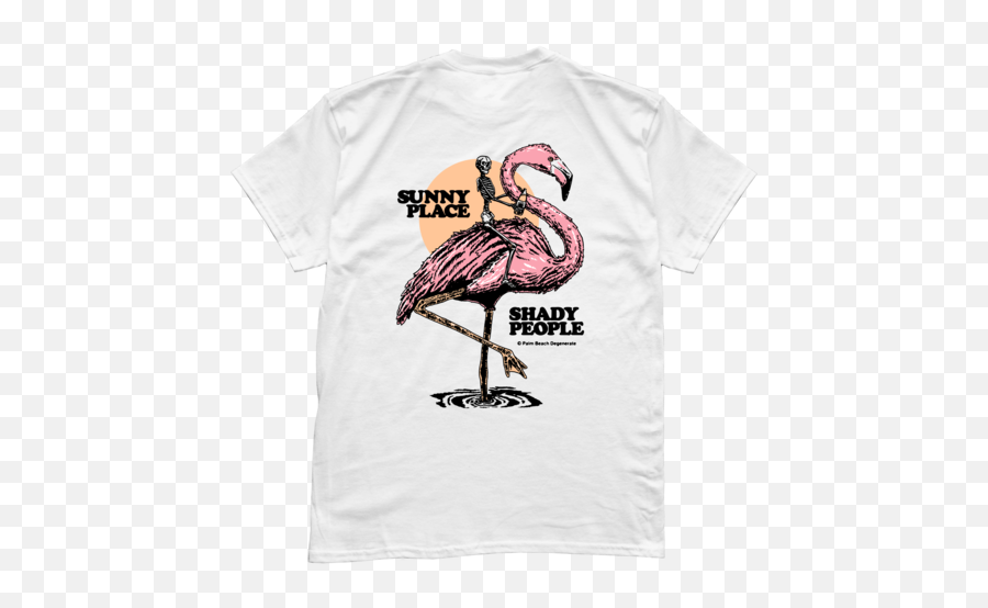 Palm Beach Degenerate - Short Sleeve Emoji,Flamingo Emoji Copy