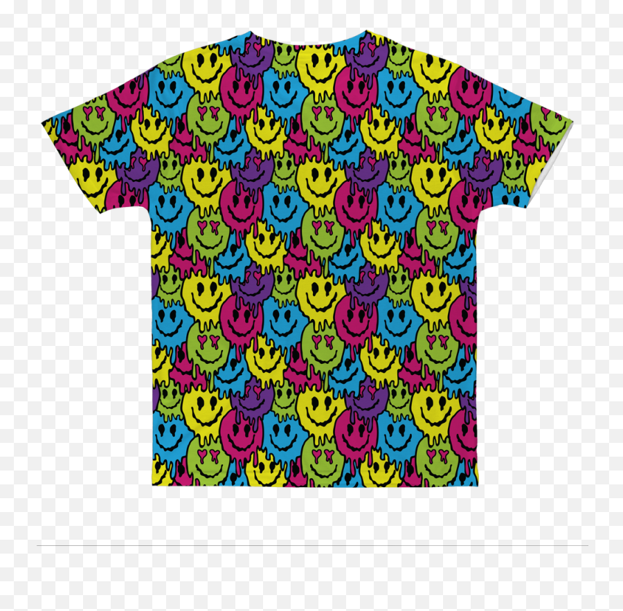 Connected Face Melt Classic Sublimation - Short Sleeve Emoji,Melted Body Emoticon