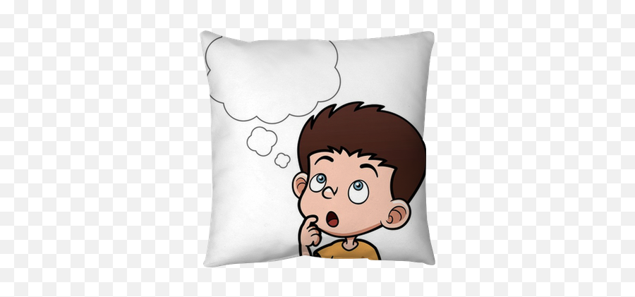 Vector Illustration Of Cartoon Boy Thinking With White Bubble Pillow Cover U2022 Pixers - We Live To Change Emoji,Sent Me A Suspecting Emoticon