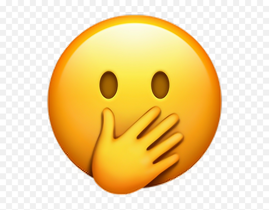 Cy Sticker - Hand Over Mouth Emoji Apple,Cy Emoticon