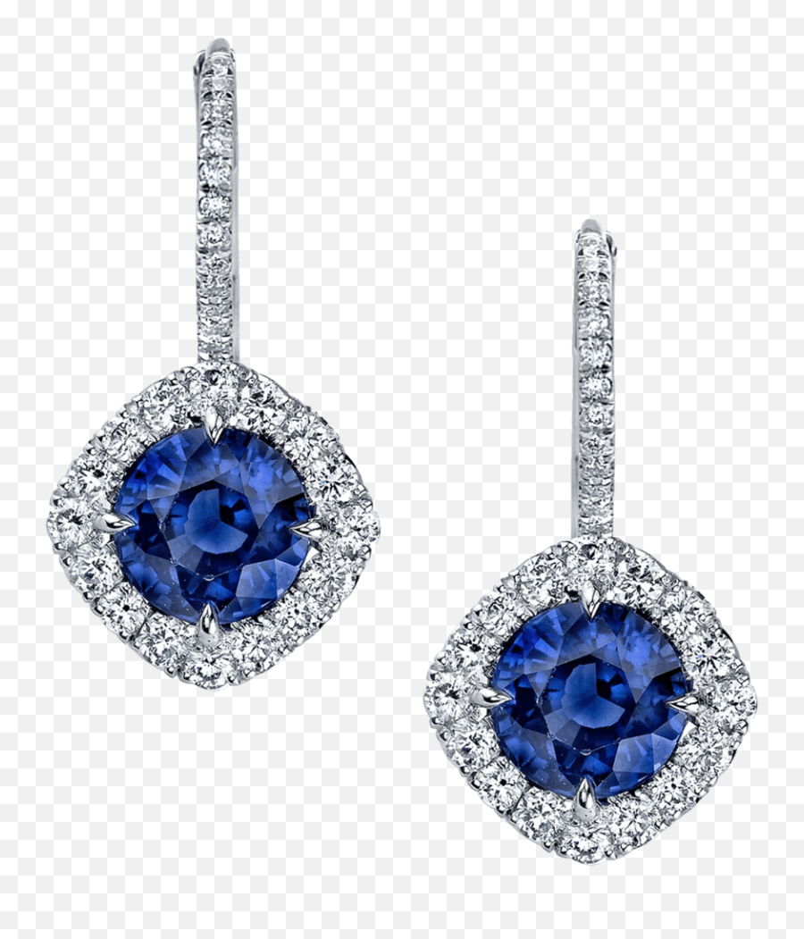 Blue Sapphire And Diamond Dore Drop - Ruby Earrings White Gold Emoji,Diamonds And Studs Emoticons