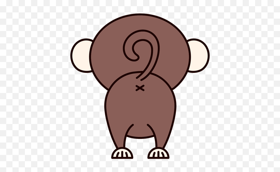 Cute Monkey Back Flat - Transparent Png U0026 Svg Vector File Desenho De Um Macaco De Costa Emoji,Monkey With Cymbals Emoticon