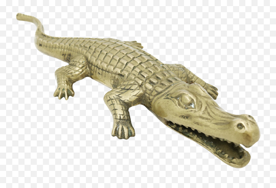 Vintage Brass Alligator Figurine - Canine Tooth Emoji,Facebook Emoticons Alligator
