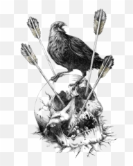 Download Skull Calavera Illustration - Hand Skull Tattoo Emoji,Cr Ow Emoticon
