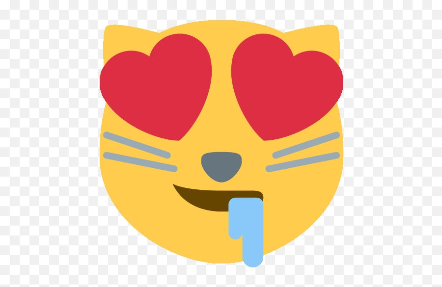 Drooling Heart - Drooling Cat Emoji,Drool Emoji