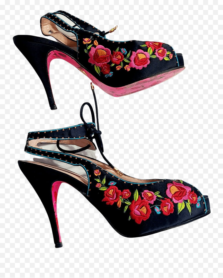 90u0027s Satin Embroidered Floral High Heels Shoes By Betsey Johnson Emoji,Betsey Johnson Backbacks Emoji