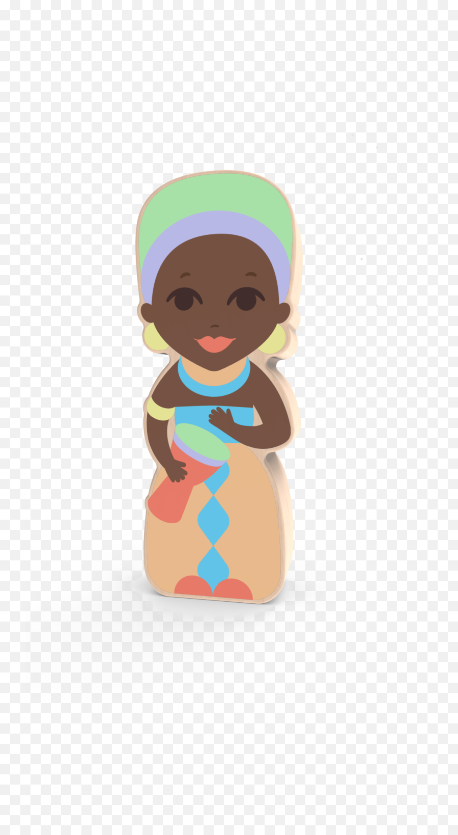 Wooden Figures To Paint I Multicultural Toys I Roarie Emoji,Emoji Lady With Baby