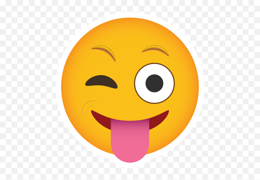 Phone Emoji Sticker Winking With Tongue Out - Happy,Winky Emoticon