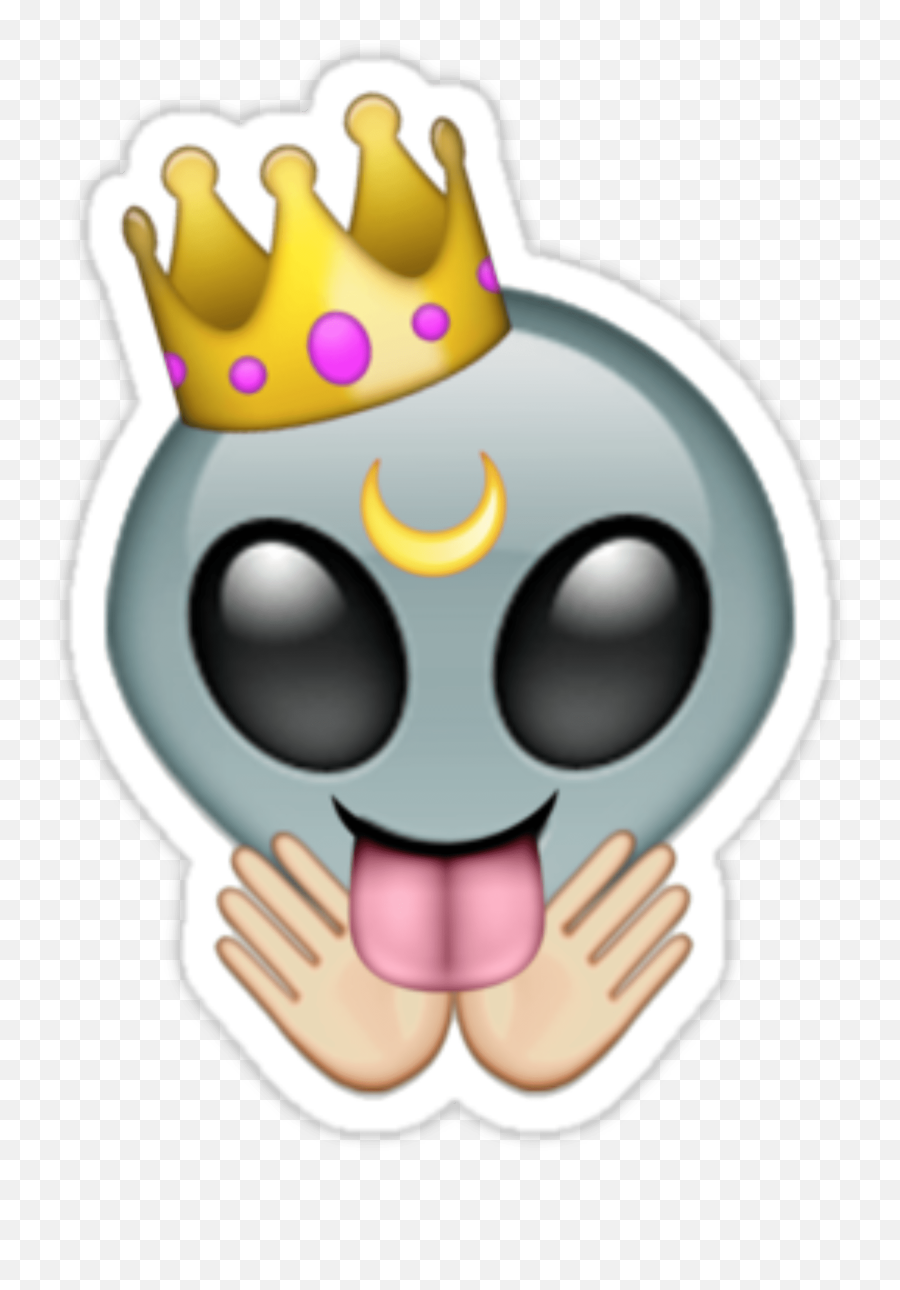 Emoji Crown Alien Moon Queenalien - Am Queen Pillow Case Emojis,Alien Emoji