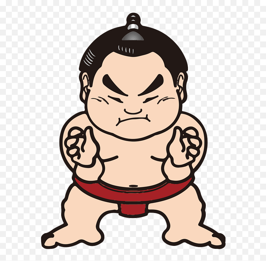 Sumo Wrestler Clipart - Cartoon Sumo Wrestler Drawing Emoji,Sumo Wrestler Emoji