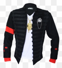 Michael Jackson Black Jacket With Chain Png Official Psds - Jacket Michael Jackson Outfits Emoji,Michael Jackson Emojis Png