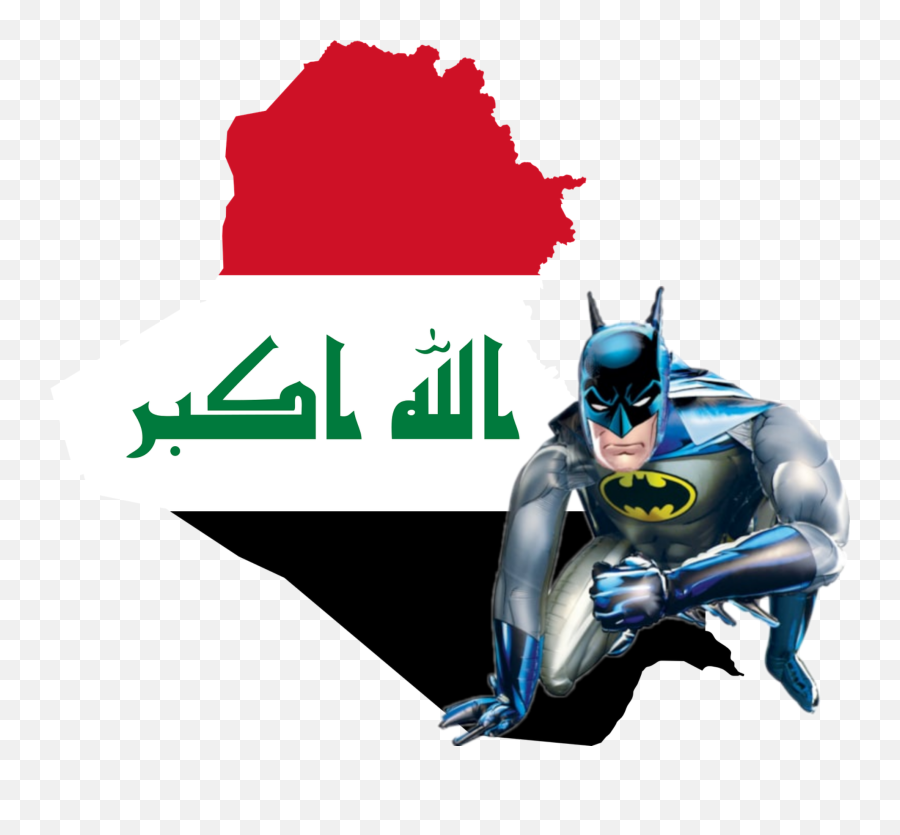 Iraq Batman Sticker By Hamzah Mahdawi - Iraq Flag Art Png Emoji,Batman Vs Superman Emoticons How R They Done