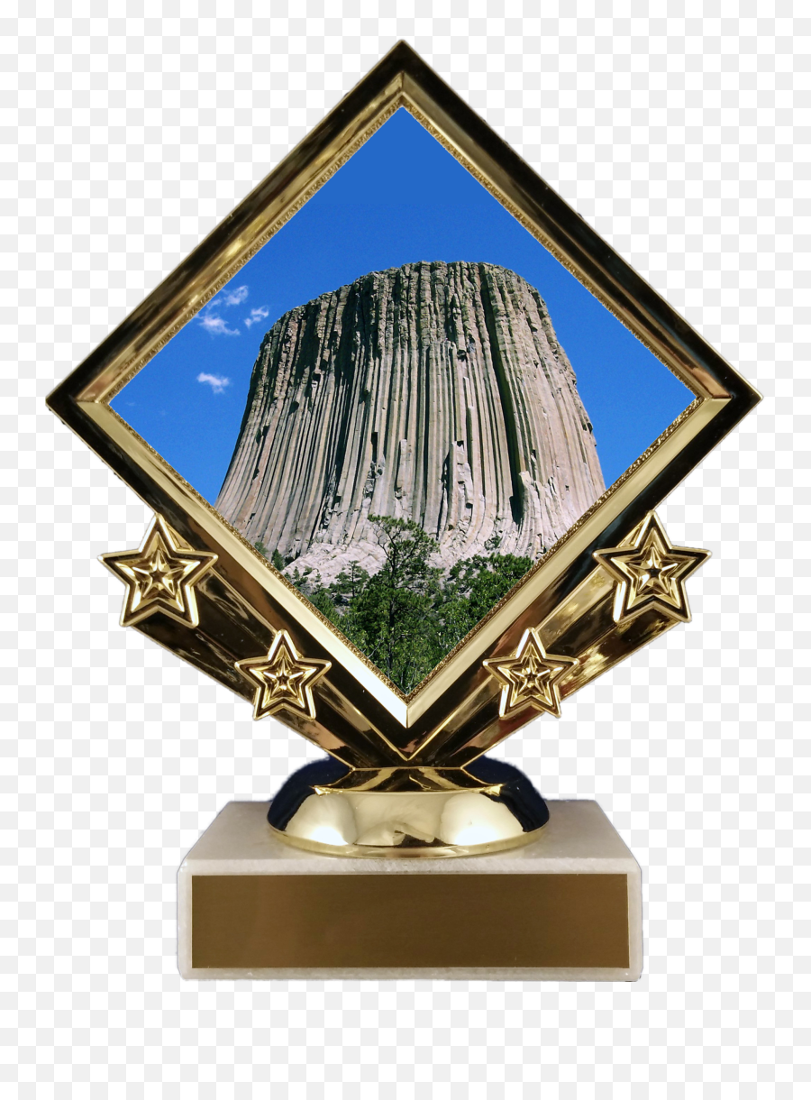 Alien Diamond Trophy On Marble - Devils Tower National Monument Emoji,Diamond Made Out Of Diamond Emojis
