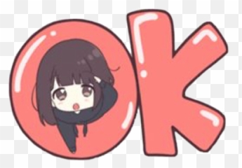 Okay Ok Anime Japanese Kawaii Cute Sticker By Amyy - Stiker Whatsapp Anime Png Emoji,Okay Symbol Emoji