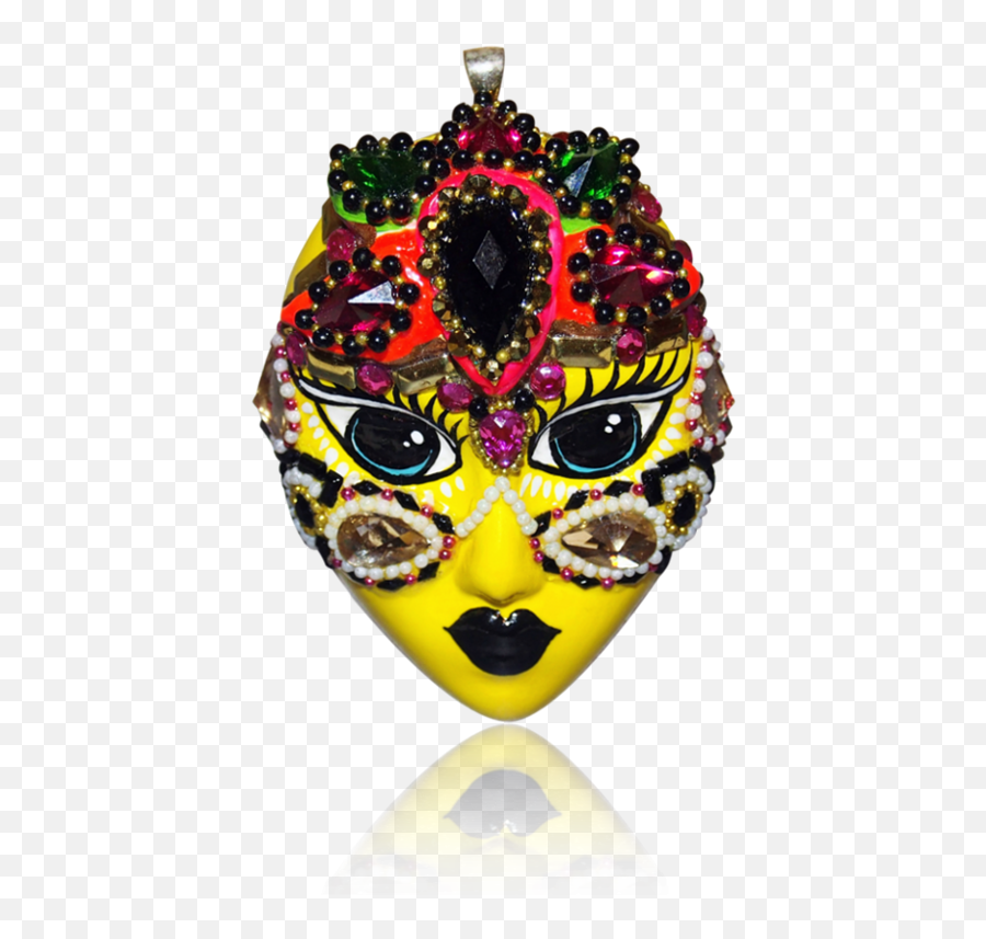Pendant 002 Handmade Artistic Jewelry - Mardi Gras Emoji,Mardi Gras Mask Movie Emojis