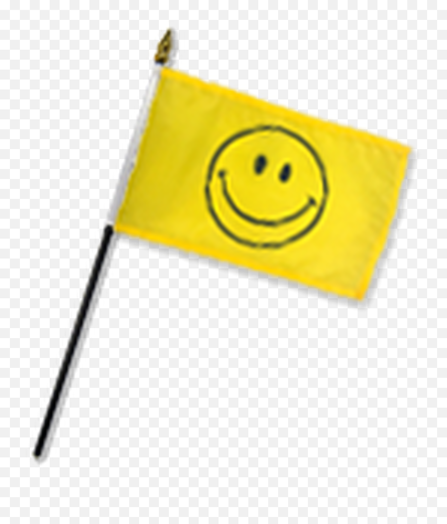 Happy Face 12x18in Stick Flag - Smiley Face Staff Emoji,Flag Emoticon
