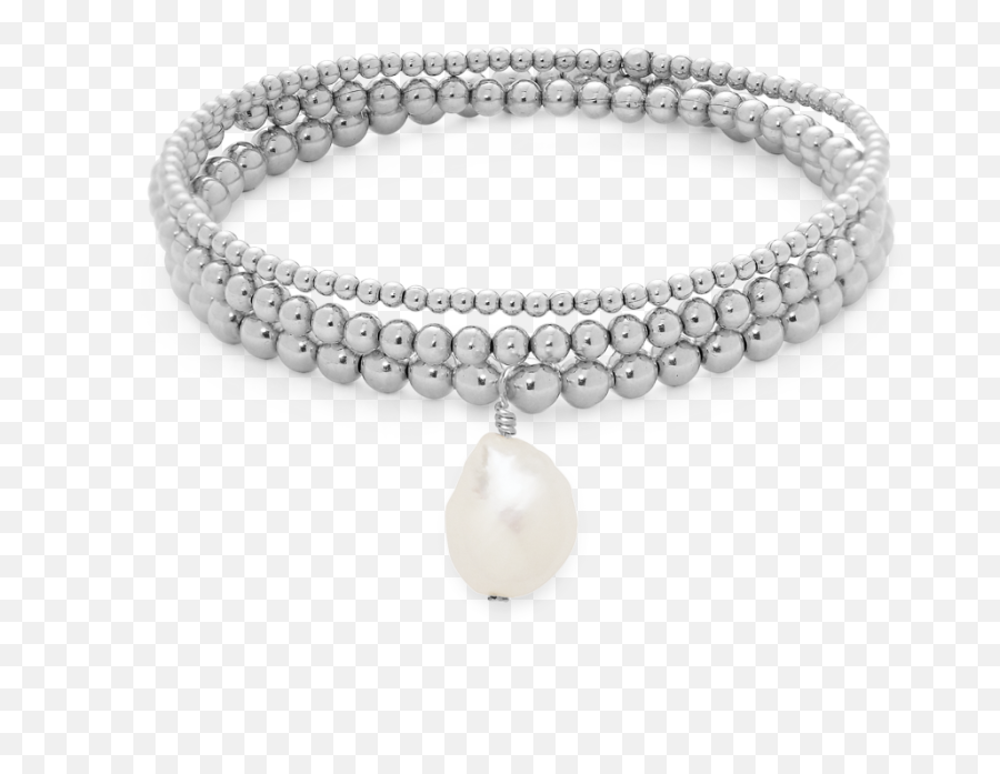 Everyday Stack Bracelets - Sterling Silver Pearl Solid Emoji,Swarovski Emotions Bracelet