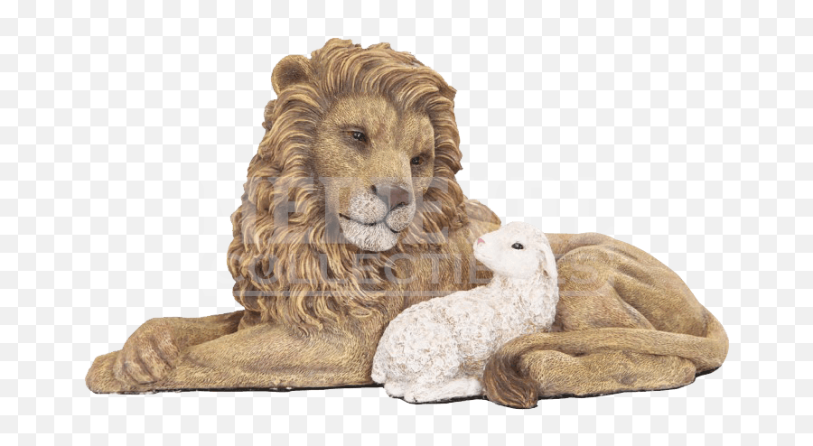 Lion Sheep Statue Figurine Sculpture - Lion Png Download Lion And Lamb Transparent Background Emoji,Lion Of Judah Emoji