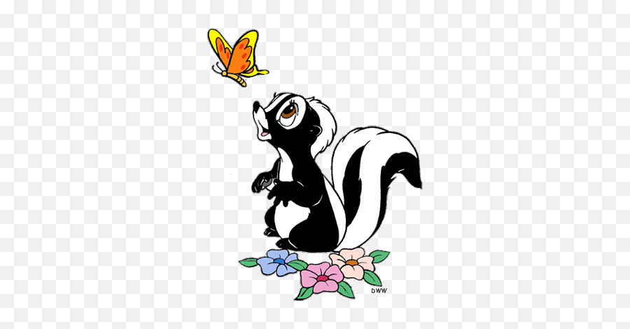 Flower Bambi 1942 Disney Tattoos Disney Drawings - Draw Flower From Bambi Emoji,Skunk Emoji