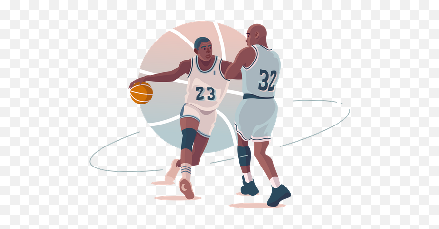 Sports Illustrations Images Vectors - Playing Basketball Illustration Png Emoji,Basketball Emotions Cartoon