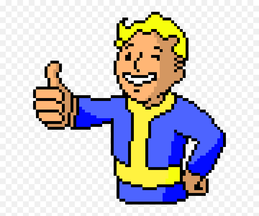 Pixel Art Gallery - Vault Boy Fallout Pixel Art Emoji,Vault Boy Emoticons