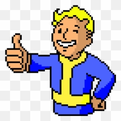 Pixel Art Gallery - Vault Boy Fallout Pixel Art Emoji,Vault Boy Emoticons