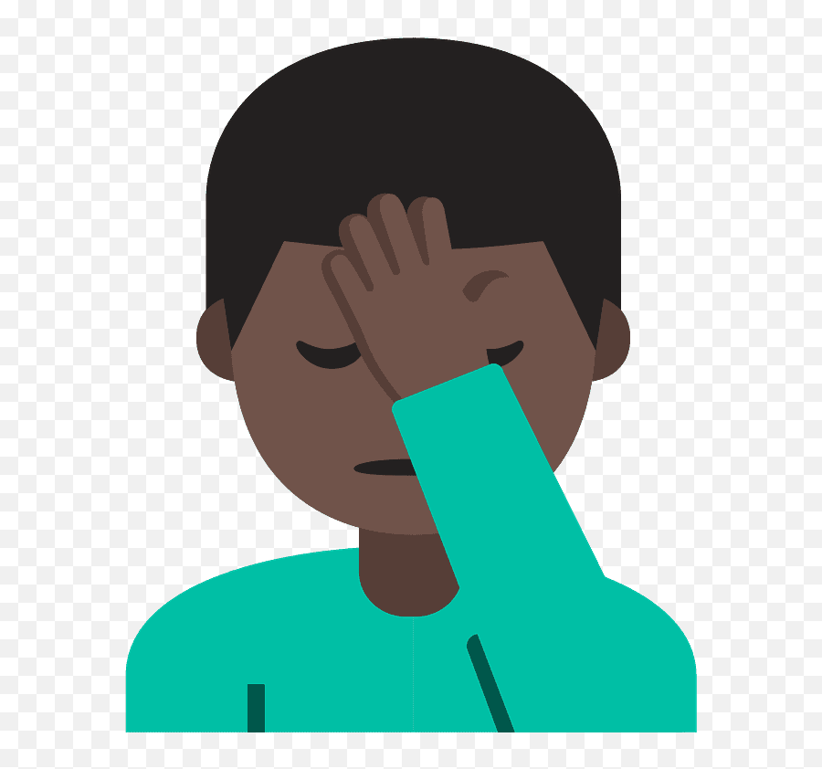 Dark Skin Tone Emoji - Brown Facepalm Emoji,Shaking My Head Emoji