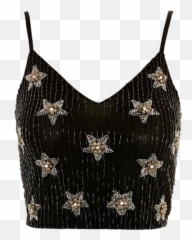 Stars Star Tanktop Haltertop Top Sticker By Jaklynn - Topshop Star Sequin Bralet Emoji,Sequin Emoji Shirt