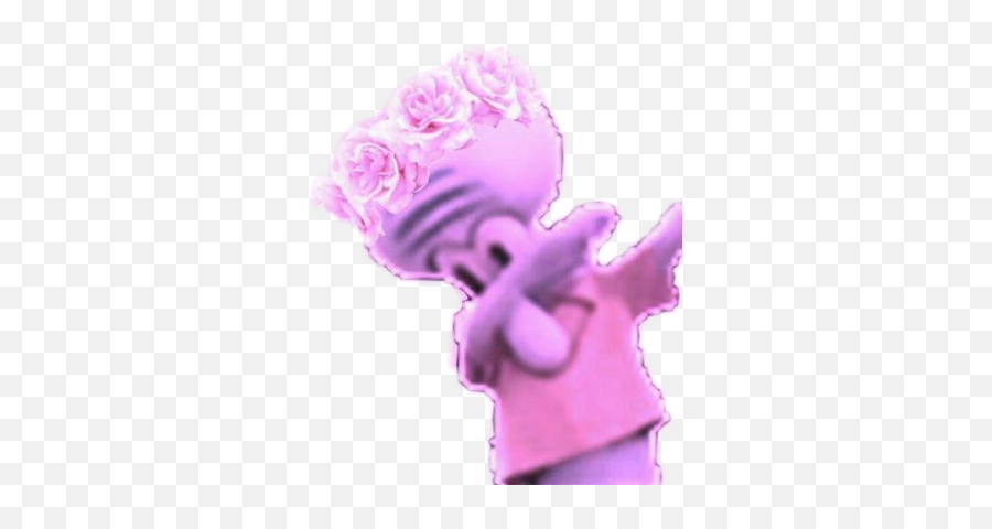 Dabbing Squidward Flower Crown Sticker - Aesthetic Meme Png Emoji,Squidward Dab Emoji