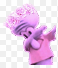 Dabbing Squidward Flower Crown Sticker - Aesthetic Meme Png Emoji,Squidward Dab Emoji