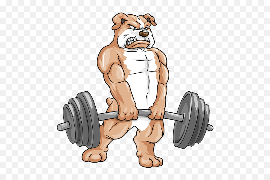 Bulldog At Bodybuilding With Barbell Puzzle For Sale By Emoji,Weightlifting Ios Emoji