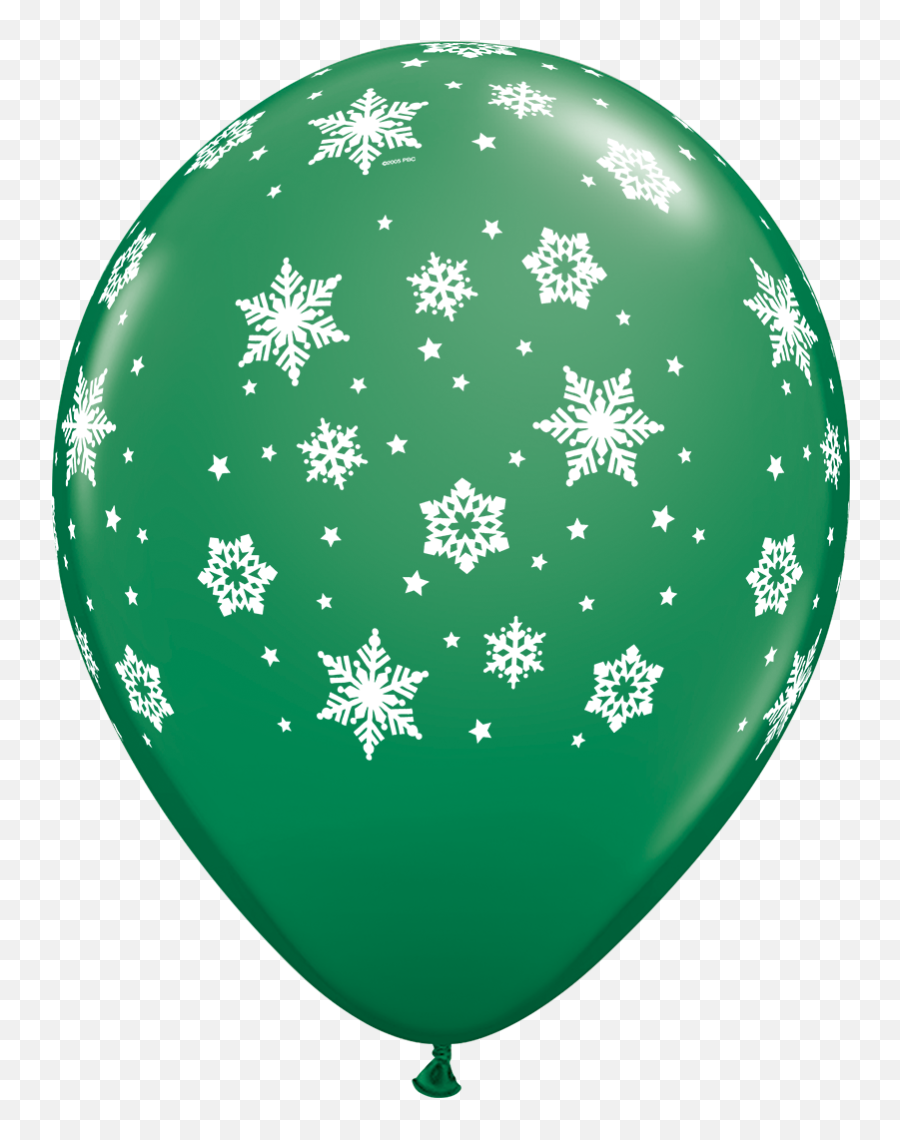 11 Qualatex Snowflakes Green 50 Count Bargain Balloons - Snowflakes Latex Balloon Emoji,Snowflake Feet Emoji