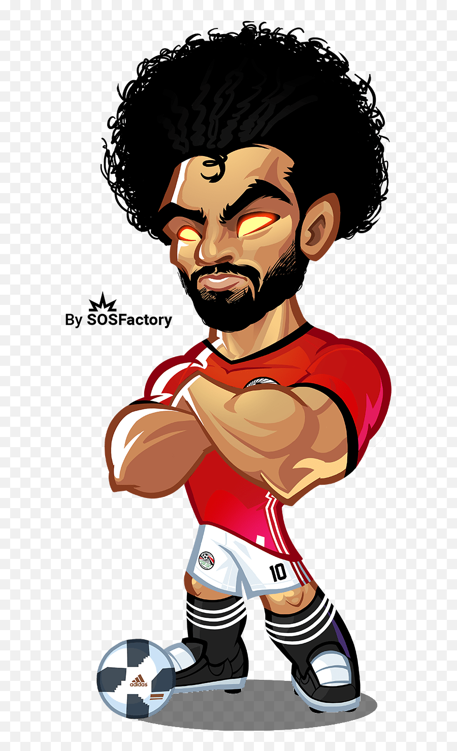Soccer Players Football Players - Mo Salah Cartoon Png Emoji,Famous Soccer Player Emoticon
