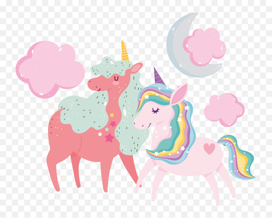 Small Unicorn With Mare Farm Animal Decal - Vector Graphics Emoji,Unicorn Emoji For Computer