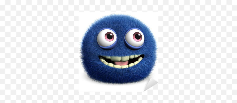 Blue Cute Monster Sticker U2022 Pixers U2022 We Live To Change - Fluffy Monster Emoji,Fuzzy Emoticon Ball 10 Inches