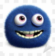 Blue Cute Monster Sticker U2022 Pixers U2022 We Live To Change - Fluffy Monster Emoji,Fuzzy Emoticon Ball 10 Inches