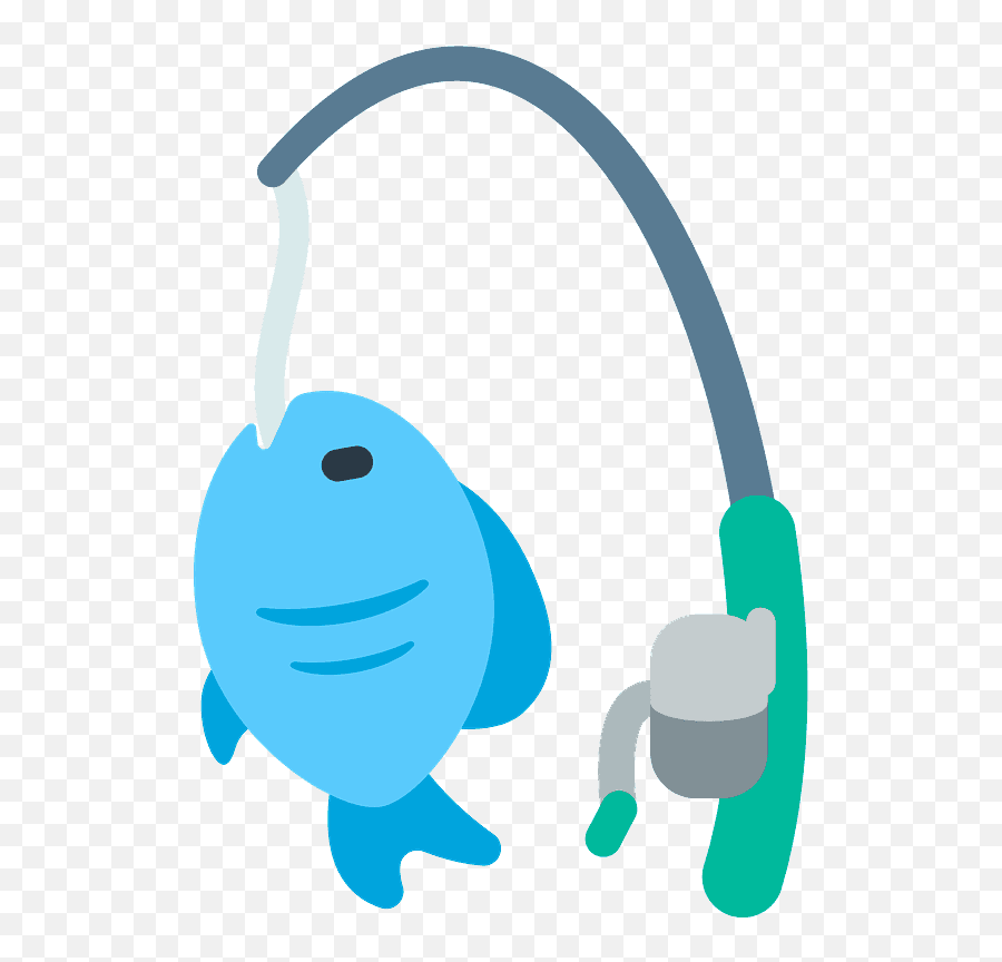 Fishing Pole With Fish Clipart - Fishing Pole And Fish Emoji,Fish Moon Emoji