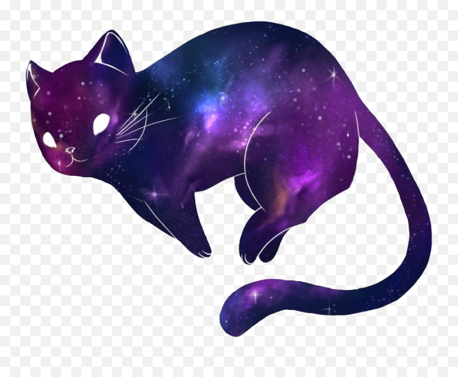 Galaxy Cat Cute Sweet Kawaii Sticker By Ladymoon - Anime Kawaii Kitty Cat Emoji,Lady Cat Emoji