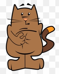 Cartoon Hungry Cat Clipart - Hungry Cat Clipart Emoji,Knife Cat Emoji
