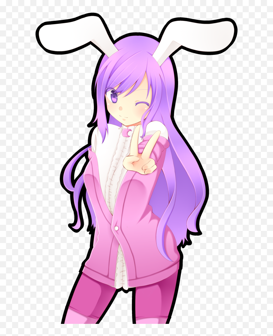 Bildergebnis Anime Girl Bunny - Anime Girls Purple Bunny Emoji,Anime Emotion Mask