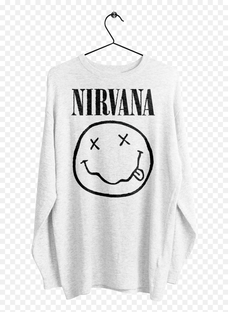Womens Sweatshirt With Print Nirvana 1 - Nirvana Tattoo Emoji,Bl Emoticon