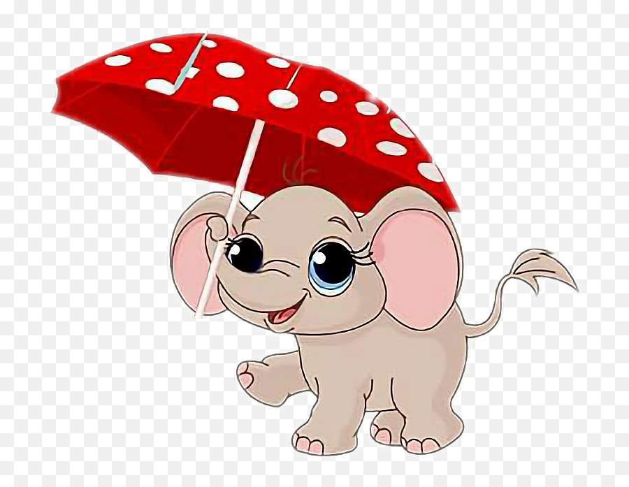 Emoji Rain Umbrella Symbol Sticker - Baby Girl Elephant Cartoon,Umbrella Emoji