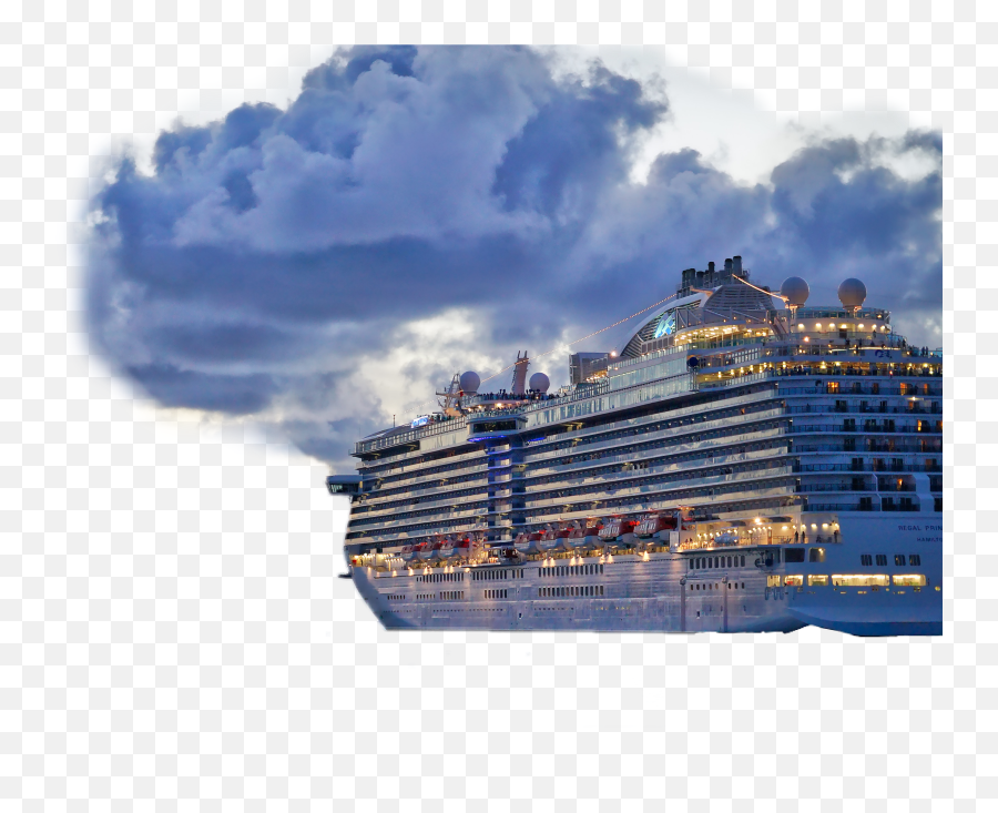 Boat Ship Water Clouds Dark Sticker By Thesweetness2 - Turkey Cruise Emoji,Cruise Ship Emoji