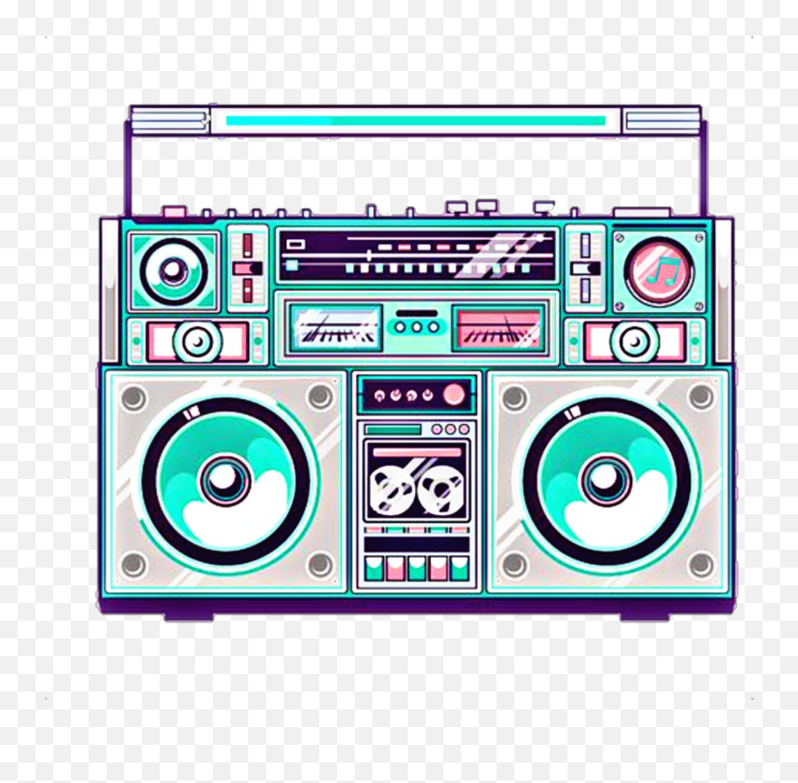 Music Radio Boom Player Cd Sticker - Heart Boombox Emoji,Boombox Emoji Apple