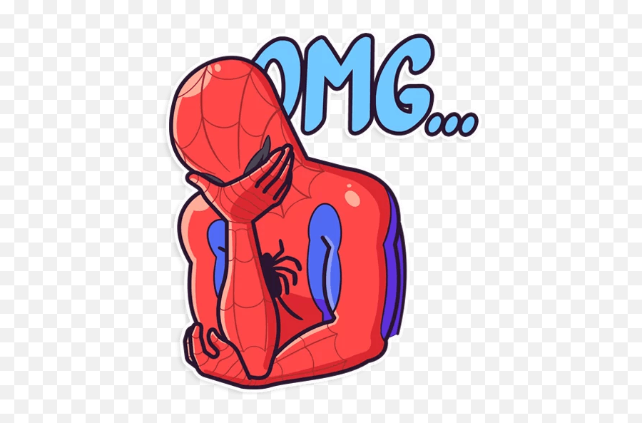 Download Memes Png Spiderman Clipart Omg Transparent - Stickers Super Heroes Whatsapp Emoji,Spiderman's Emotions