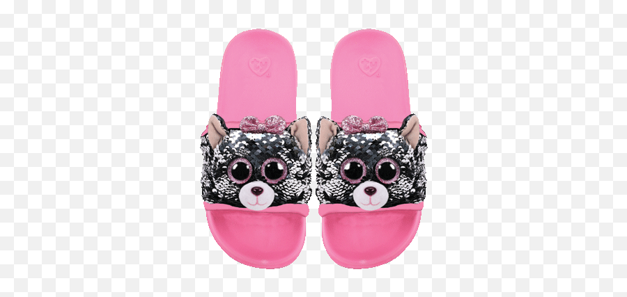 Ty Kiki Sequin Beanie Boo Slides Glamour Girlz Central - Flitteres Papucs Emoji,Adult Emoji Slippers